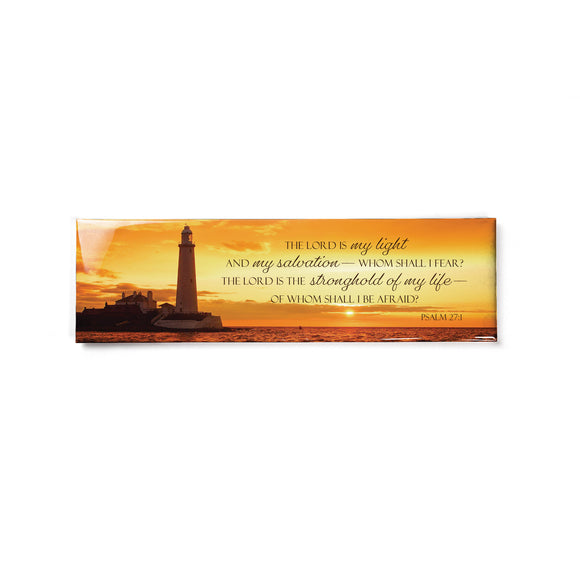Lighthouse - Psalm 27:1 - Large Fridge Scripture Magnet