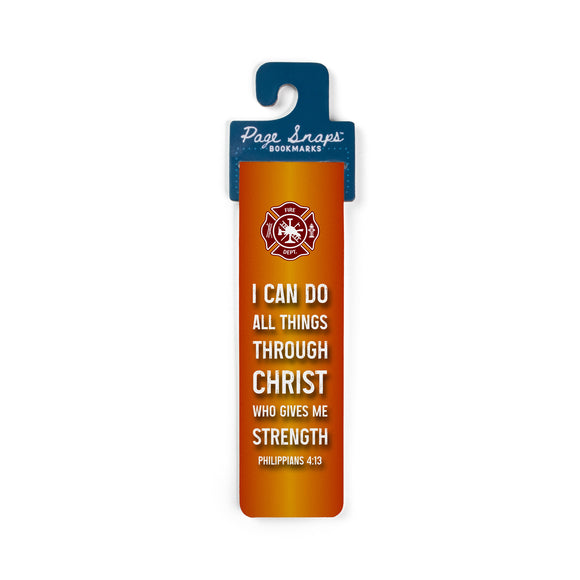 Page Snaps Long Magnetic Bookmark – Firefighter, Philippians 4:13