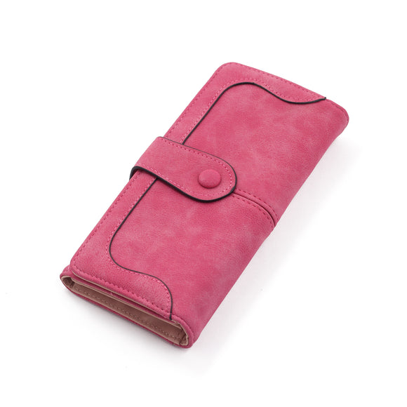 Suede Clutch Wallet – Hot Pink