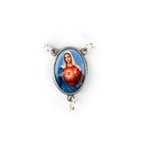Olive Wood Rosary with Immaculate Heart of the Virgin Mary Oval Medal