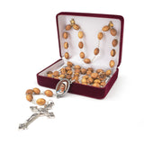 Olive Wood Rosary with Virgin Mary Medjugorje Oval Medal