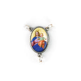 Olive Wood Rosary with Virgin Mary Help of Christians Oval Medal
