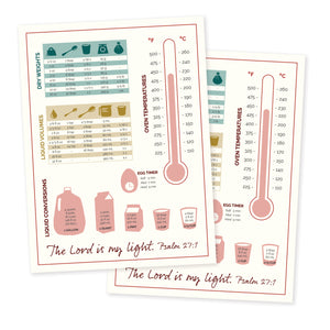 Kitchen Conversion Charts – Psalm 27:1, Magnet and Adhesive