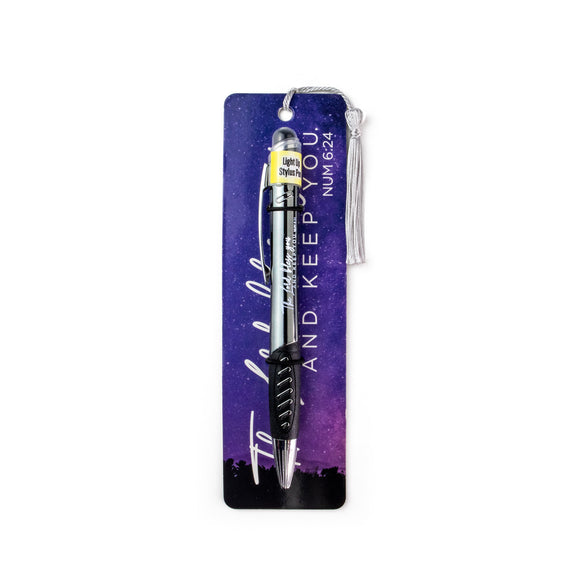 The Lord Bless You Light Up Scripture Pens - Silver
