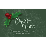 Christmas, Pass Along Scripture Cards, Christ is Born, Isaiah 9:6, Pack of 25