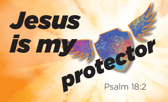 Children and Youth, Pass Along Scripture Cards, Jesus is my Protector, Psalm 18:2, Pack of 25 - Logos Trading Post, Christian Gift