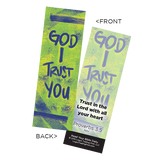 Children's Christian Bookmark, God I Trust You, Proverbs 3:5 - Pack of 25 - Christian Bookmarks