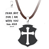 Men's Fear Not Sterling Silver Pendant on a suede cord 