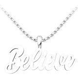 Believe Sterling Silver Pendant with a 18 inch chain