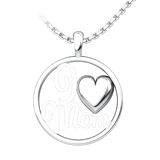 I Heart Mom Sterling Silver Pendant with 18 inch chain