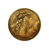 Front of Faith Can Move Mountains Antique Gold Plated Christian Challenge Coin