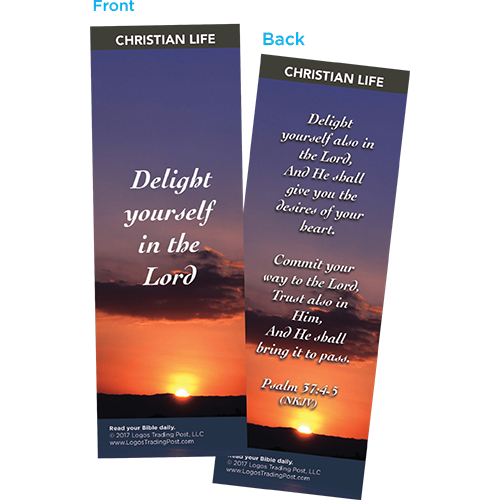 Delight Yourself in the Lord Bookmarks, Pack of 25 - Christian Bookmarks