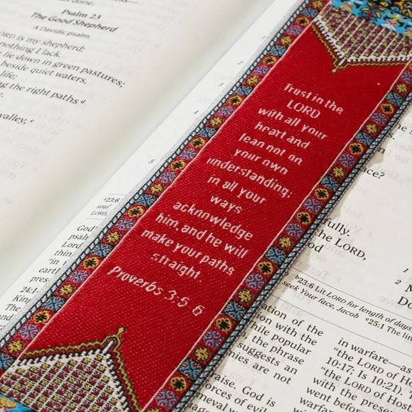 Lo•gos BookMark Proverbs 3:5-6 - Red - Logos Trading Post, Christian Gift