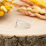 Trust Sterling Silver Script Cross Ring, Words of Life Collection