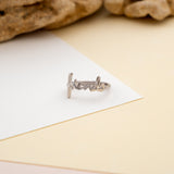 Friends Sterling Silver Script Cross Ring, Words of Life Collection