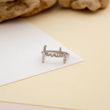 Family Sterling Silver Script Cross Ring, Words of Life Collection