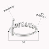 Forever Sterling Silver Script Cross Ring, Words of Life Collection