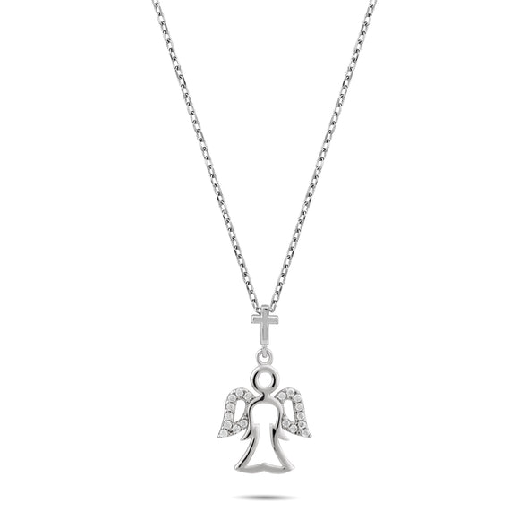 Standing Angel with CZ Accents