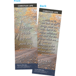 Things Which Are Not Seen Are Eternal Bookmarks, Pack of 25 - Christian Bookmarks