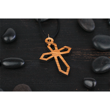 Pointed Cut-Out Cross, Olive Wood Necklace