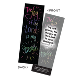 Children's Christian Bookmark, The Joy of the Lord is My Strength, Nehemiah 8:10 - Pack of 25 - Christian Bookmarks
