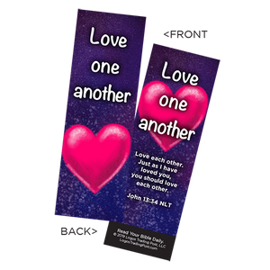 Children's Christian Bookmark, Love One Another, John 13:34 - Pack of 25 - Christian Bookmarks
