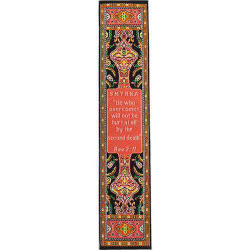 End Times, Seven churches, Woven Fabric Christian Bookmark, Smyrna, Signs of the End Times, Promises of the Seven Churches of Revelations, Silky Soft Revelations 2:11 Bookmarker for Novels Books and Bibles