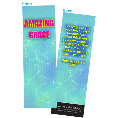 Children and Youth Bookmark, Amazing Grace, Ephesians 2:8-9, Pack of 25, Handouts for Classroom, Sunday School, and Bible Study
