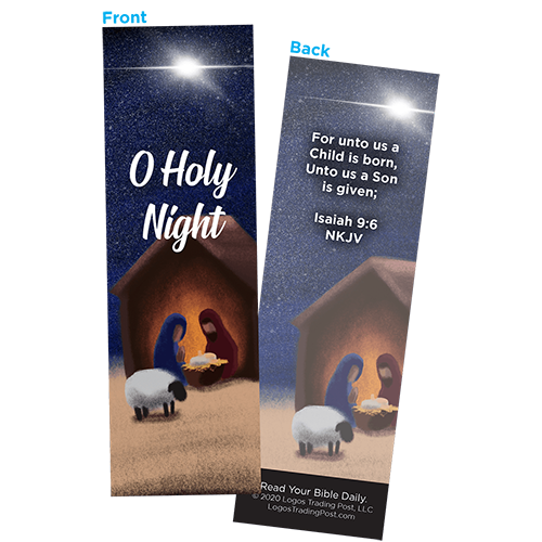 Children and Youth Bookmark, Christmas, O Holy Night, Isaiah 9:6, Pack of 25, Handouts for Classroom, Sunday School, and Bible Study