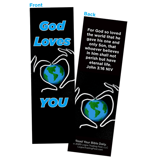 Children and Youth Bookmark, God Loves You, John 3:16, Pack of 25, Handouts for Classroom, Sunday School, and Bible Study