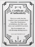 Deluxe Handheld Prayer Comfort Cross (L) in Red Velvet Certificate of Authenticity