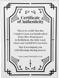 Deluxe Handheld Prayer Comfort Cross (L) in Red Velvet Certificate of Authenticity