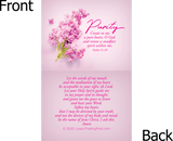purity prayer card that comes with Ladies Purity Coin Gold Plated Christian Challenge Coin