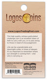 back of Footprints in the Sand Antique Gold Plated Challenge Coin packaging