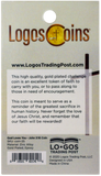 back of "For God So Loved the World" Gold Plated Challenge Coin packaging