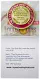 back of "For God So Loved the World" Gold Plated Challenge Coin