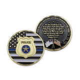 Front and back of Police Appreciation Gold Plated Challenge Coin