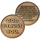 God I Trust You Christian Antique Gold Plated Challenge Coin front and back of the coin