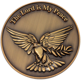  Front: Dove with an olive branch, with text, "The Lord is my peace"