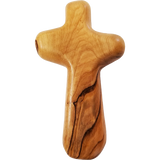 Large Certified Holy Land Olive Wood Handheld Comfort Cross from Israel