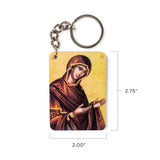 Virgin Mary - Byzantine - Wooden Icon Keychain