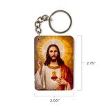 Jesus Christ Sacred Heart - Wooden Icon Keychain