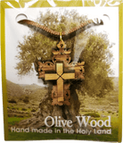 Olive Wood Raised Filigree Cross Necklace packaging