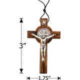 Saint Benedict 3" Cross Necklace - Small