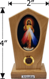 Jesus Divine Mercy Icon Olive Wood Stand dimensions