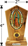 Our Lady of Guadeleupe Icon Olive Wood Stand dimensions