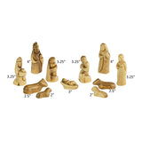 Holy Land Olive Wood Nativity with Small Bark Roof Stable and Small Faceless Figurines