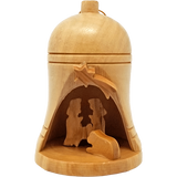 Nativity Bell Ornament  -3D - Holy Land Olive Wood - Medium