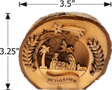 Holy Land Olive Wood Round Nativity with Bark dimensions