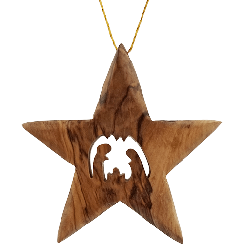 Olive Wood Bethlehem Star Nativity 3